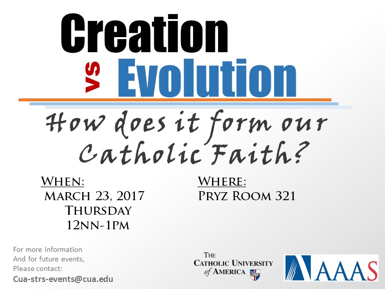 Flyer for Creation vs Evolution event