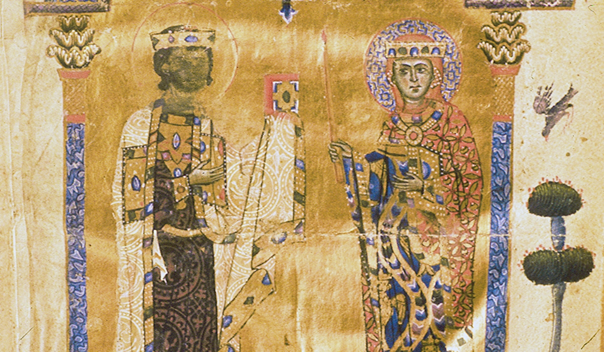 portrait of King Levon and Queen Keran, 1262